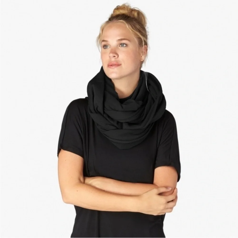 Beyond Yoga Black Scarf with Logo